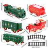 Battery Powered Christmas Electric Trains Toy with Light&Sound Xmas Rotating Christmas Star Decoration Railway Track Vehicle