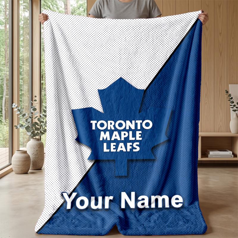 Toronto Maple Leafs Coperta Plaid Personalizzata Stampa il Tuo Nome Testo Morbida Calda Coperta Regalo di Festa