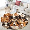 Dogs Collage Round Area Rug,Carpet Rug for Living Room Bedroom Sofa Playroom Decor,Non-slip Floor Mat