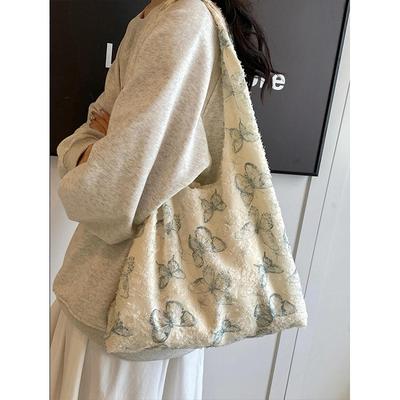 Bag Women 2025 Niche Texture Embroidery Butterfly Tote Bag Embroidery Lace Large Capacity Commuter Underarm Handbag