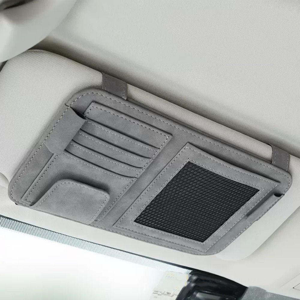 Net Pocket Car Sun Visor Organizer Multi-compartment Sun Visor Pocket Vehicle Glasses Holder  Truck
