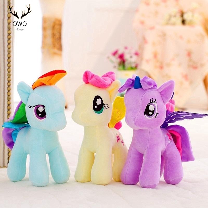 1pcs 25cm Lovely Unicorn Plush Toy Little Pony Pillow Decor Stuff Toy  Birthday Gift for Gir