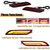 Red Lens Full LED Bumper Reflector Lights Compatible With 2018-up Toyota Camry, Function As Tail, Brake & Rear Fog Lamps