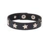90s New Gothic Punk Black PU Leather Star Bracelet Chains Women Men Cuff Wrap Bracelet Bangle Jewelry Gift
