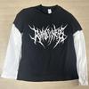Camiseta de cuello redondo con estampado de estilo Punk oscuro para hombre y mujer, camiseta deportiva Y2K Harajuku fina, camiseta de manga larga