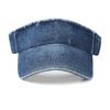 Washed Denim Sun Protection Visor - Breathable Topless Running Hat for Women and Men