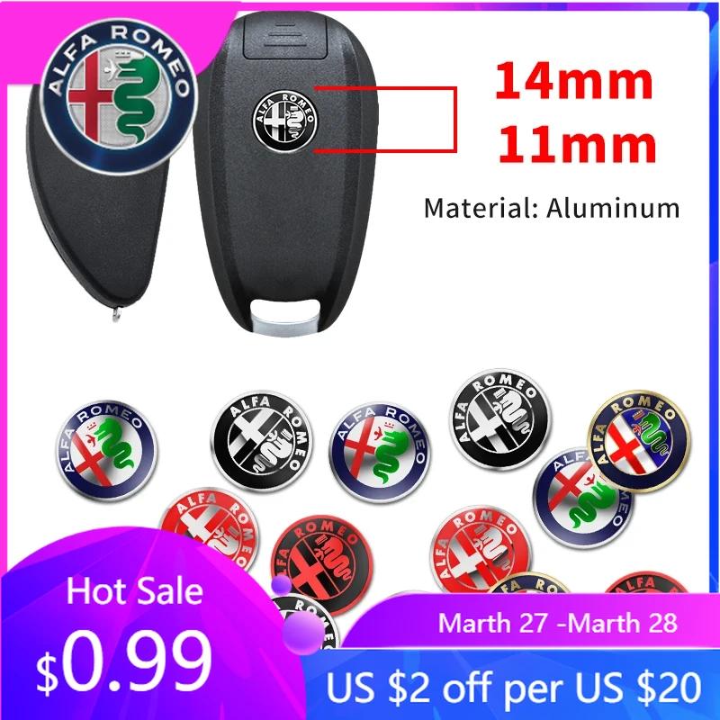 For Alfa Romeo 11mm 14mm Car Key Metal Emblem Sticker Accessories For Alfa Romeo Giulia Stelvio Giulietta 156 159 147 Mito Tonal