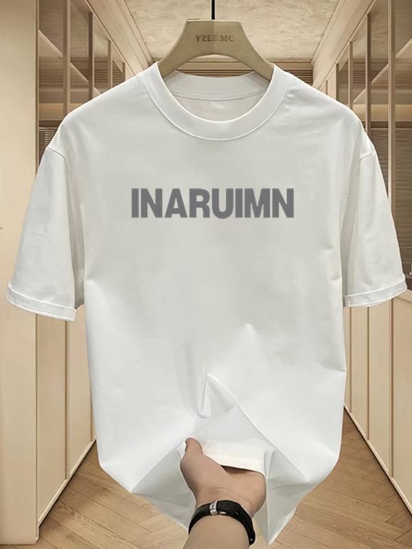 Kurzarm-T-Shirt Herren reine Baumwolle trendige Marke amerikanisches kreatives T-Shirt Sommer schlichte Buchstaben Rundhals locker vielseitig