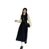 Spring New Celebrity Temperament Design Sense Hepburn Style Long Skirt French Bubble Long Sleeve Dress Women's Clothing