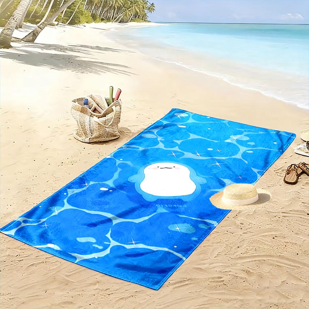 Cute Seal on Blue Water Towel Beach Towel Quick-drying for Travel Outdoor Sports Jogging Beach and Swimming