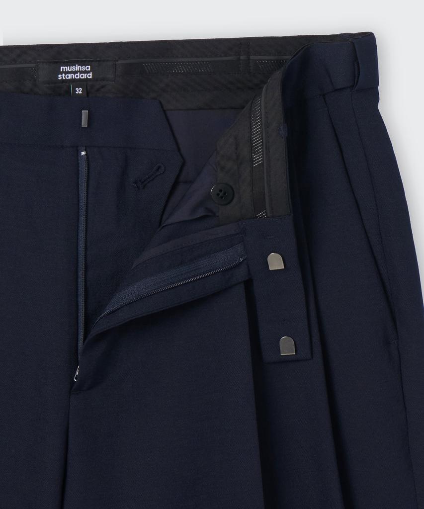 MUSINSA STANDARD Cool Touch To Tuck Wide Hidden Banding Slacks [Navy]