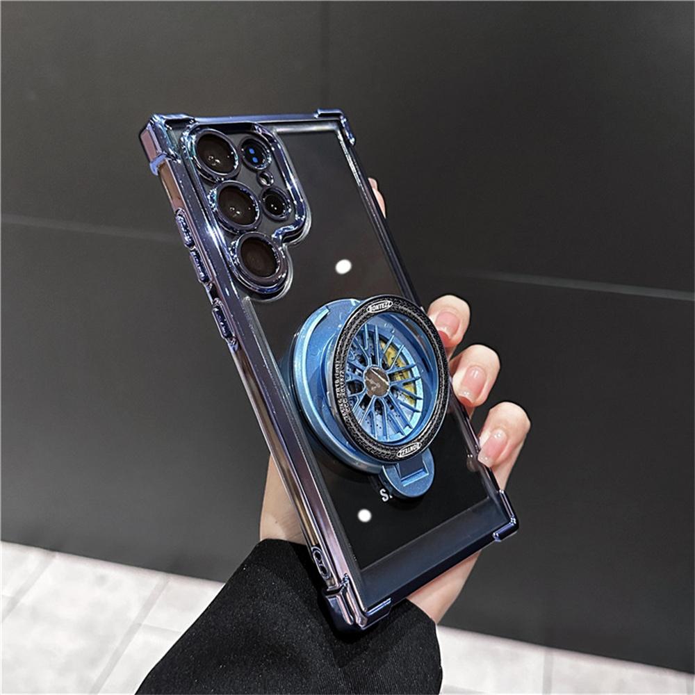 

Shockproof Airbags Armor Magnetic Transparent Case for Samsung Galaxy S24 Ultra S23 Fe S22 Plus A54 A34 A15 A25 A35 A55 A53 5G For Galaxy S24 синий