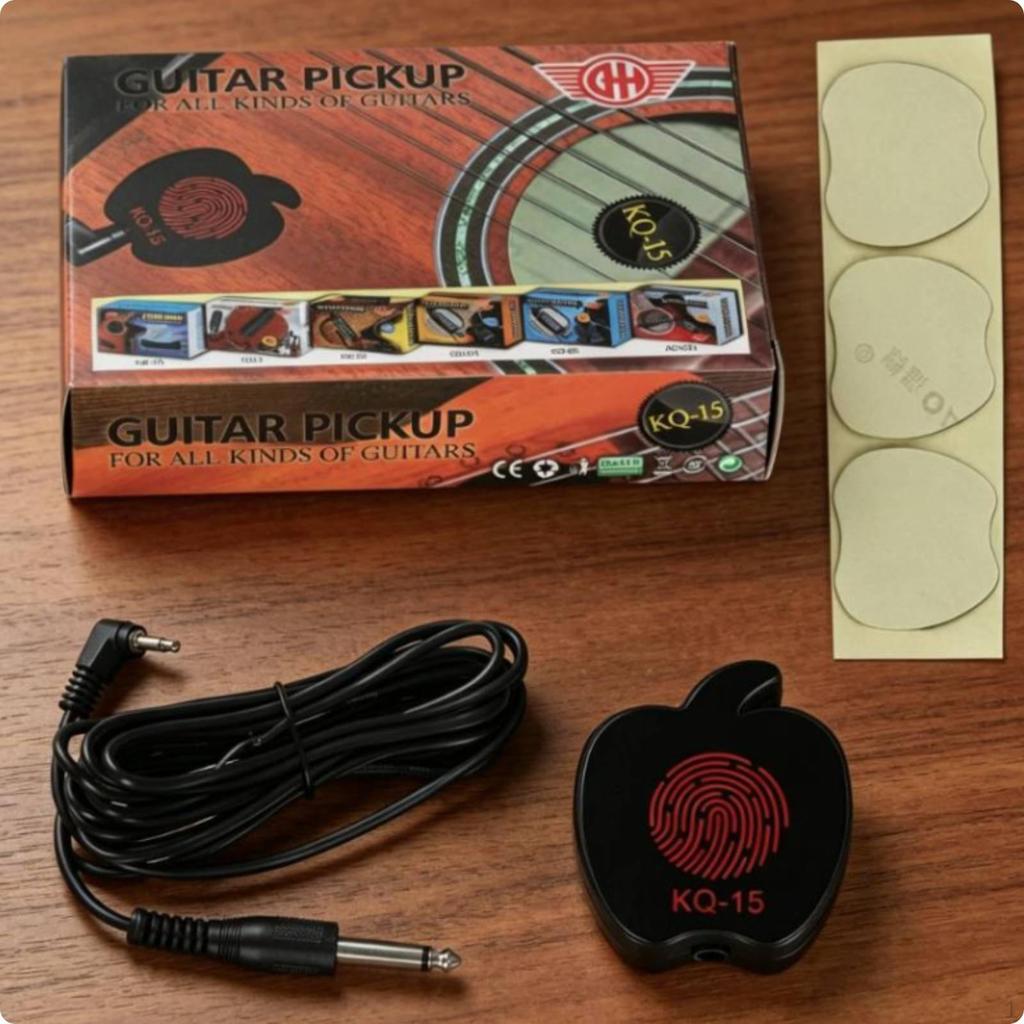 Acoustic Guitar Pickup NoHole Installation Sound Transducer Mic for Live Performance,
