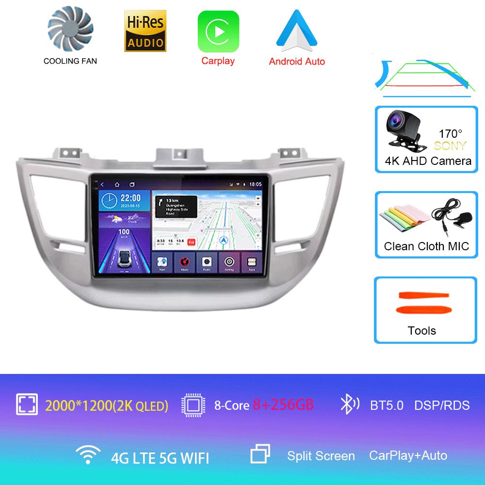 Car Radio Android 14 Carplay For Hyundai Tucson IX35 3 2015 2016 2017 2018 2Din Multimedia Video Player Navigation GPS Head Unit