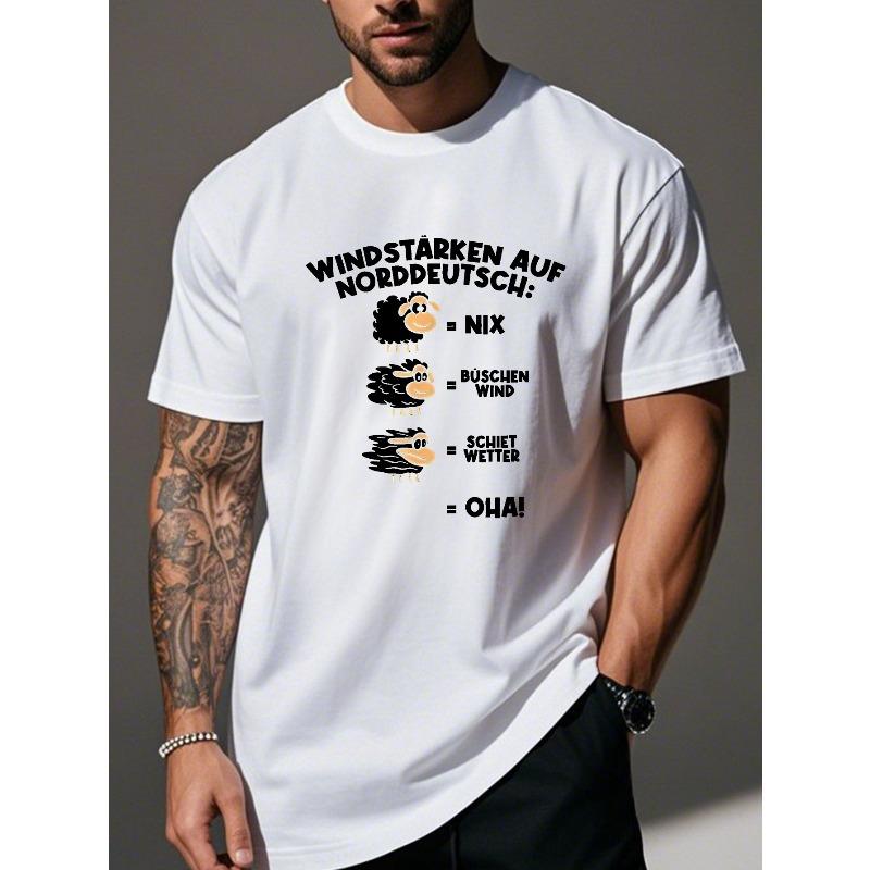 Humorous German Crinkle T-Shirt for Men S
