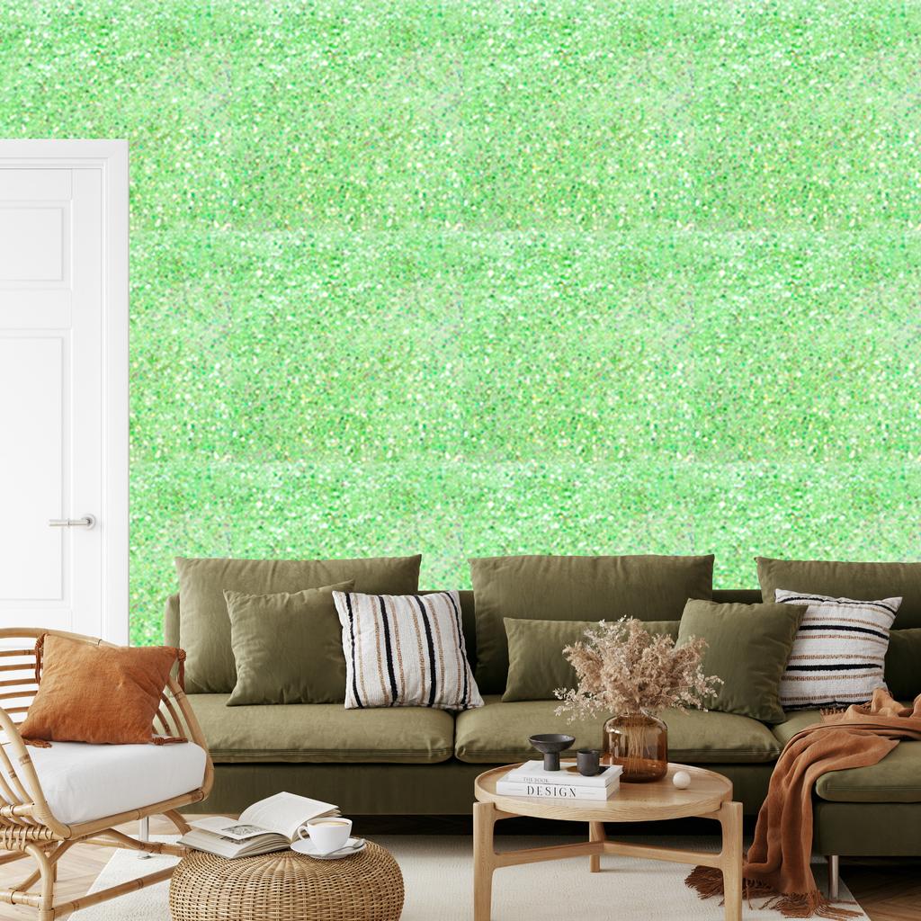 Mint and green glitter wallpaper for living room and bedroom 50x1000