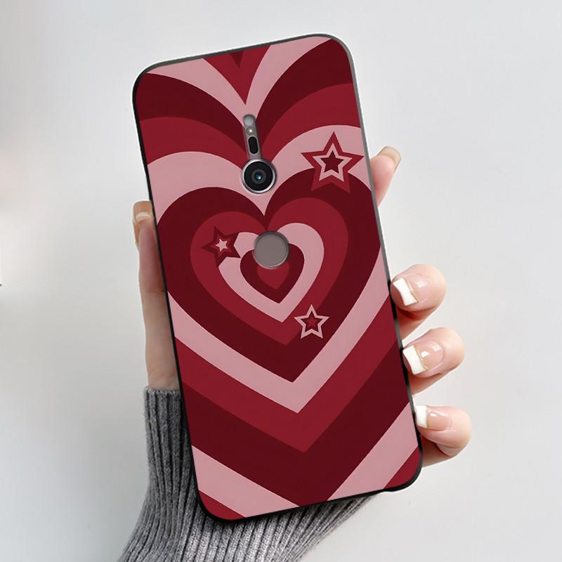 Case For sony Xperia XZ2 XZ3 Black Silicone Soft TPU Phone Case sony XZ2 XZ3 Luxury Cute Love Rabbit Funny Protective Back Cover
