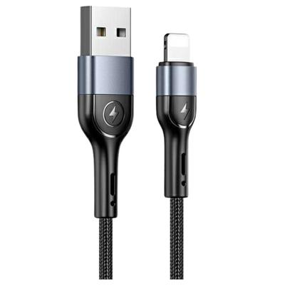 USAMS U55 Braided Cable 2A Lightning1Pcs For Set U55 Black/Black 1M Sj448Zj01 (Us-Sj448) Sj448Usbsg01
