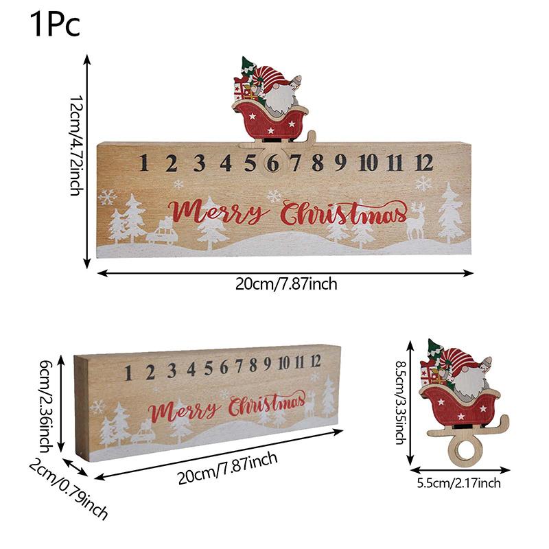 

1 шт. Деревянные украшения Подарки для отсчета времени Рождественский фестиваль Мобильный Практичный Расписной Декорации Календарь