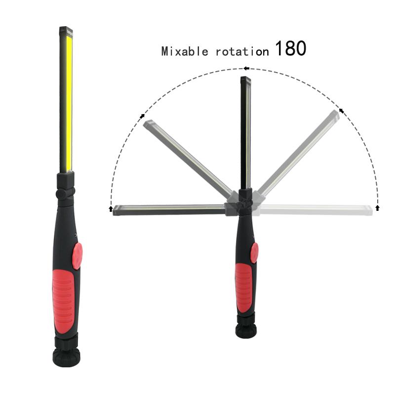Handheld 4 Mode COB Work Light Adjustable Magnetic Inspection Light USB Rechargeable Torch Flashlight for Camping Hiking Working