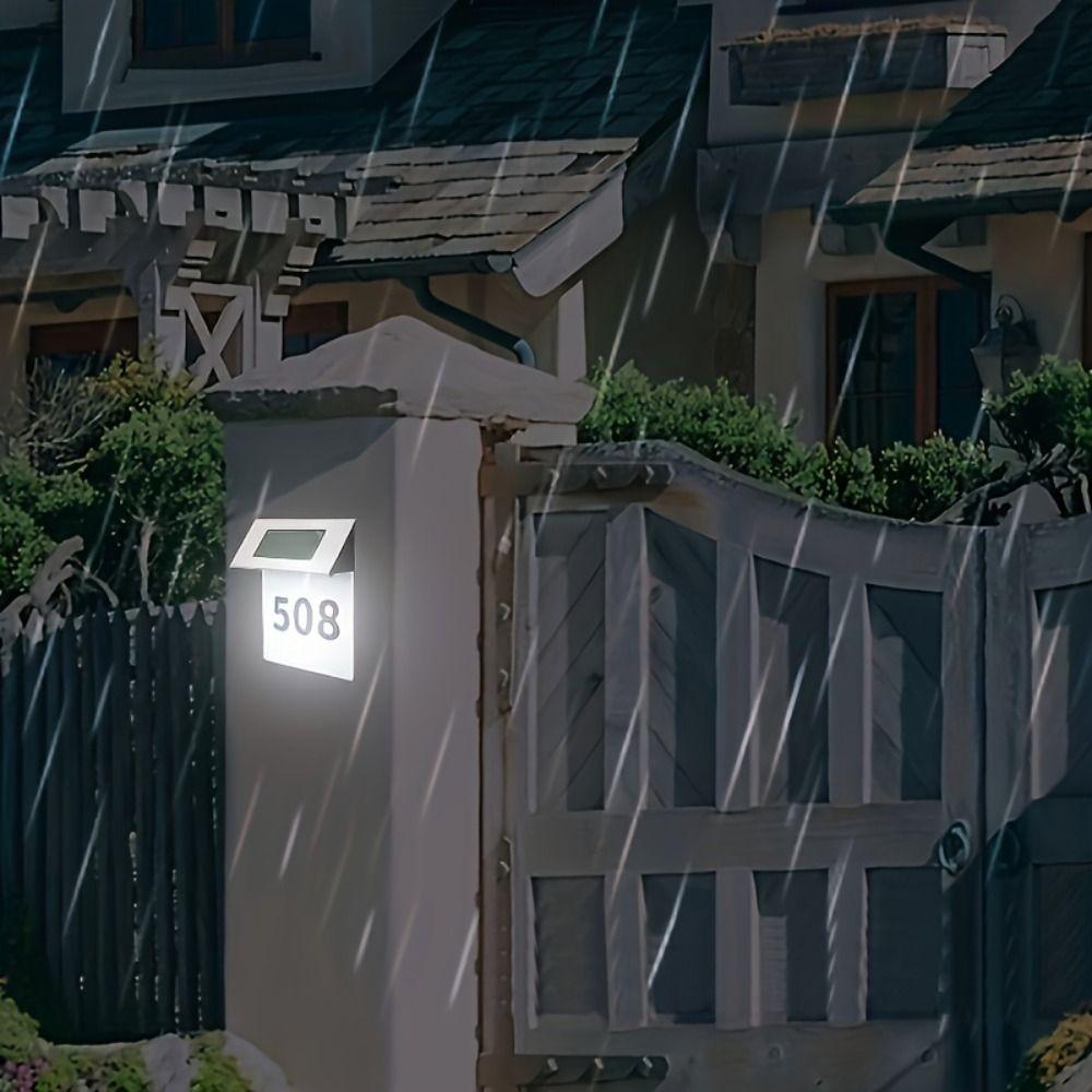 Rainproof LED Door Sign Light Solar-Powered Solar Lights for Outside LED Address Sign  Yard