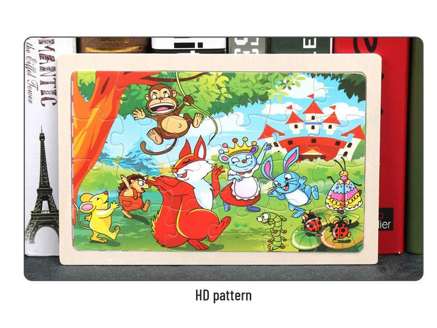 Wooden Animal Jigsaw Puzzle with Frame for Children 0-3 Years – Educational Toy & Gift
