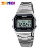 Men's retro alloy watch waterproof electronic watch fashionable square personalized men's watch steel belt light watch