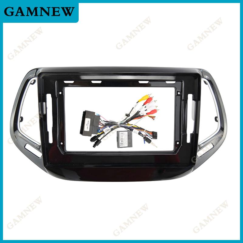 10 Inch Car Frame Fascia Adapter Canbus Box Decoder Android Radio Dash Fitting Panel Kit For Jeep Cherokee Compass 2017-2020