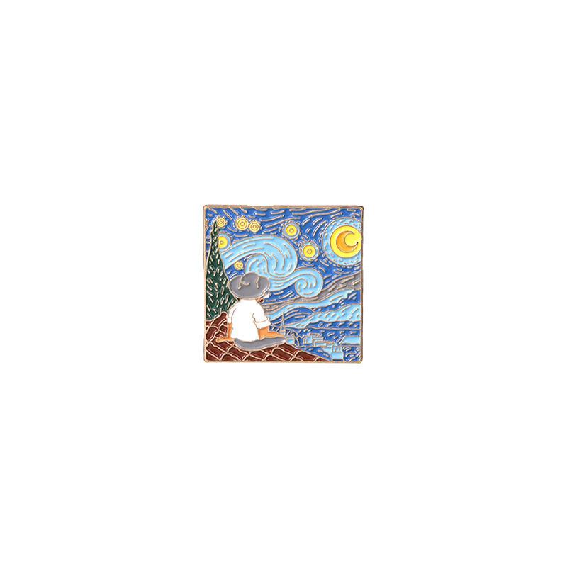 Versatile Metal Pins With Unique Oil Painting Designs For Fashionable Brooch Accessories