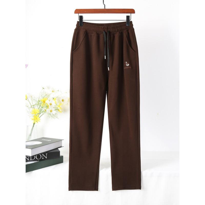 Winter velvet women's pants children's high waist casual embroidered trousers large size women's pants windproof pants black pants walking pants
