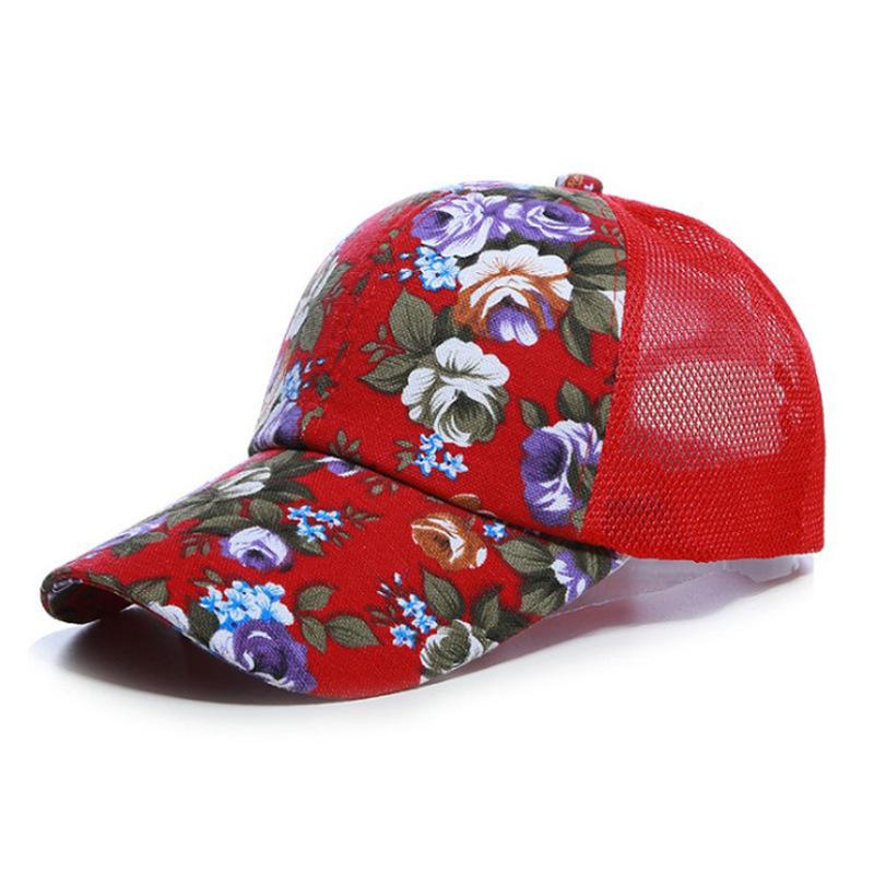 

Летняя женская бейсболка, кепка с солнцезащитным козырьком, сетчатая кепка с цветочным узором, начиная с утверждения Adjustable