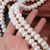Threaded Pearl Natural Freshwater Pearl White Bread Pearl 7-8/8-9mm For Jewelry Making DIY Bracelet Earrings Necklace Accessory