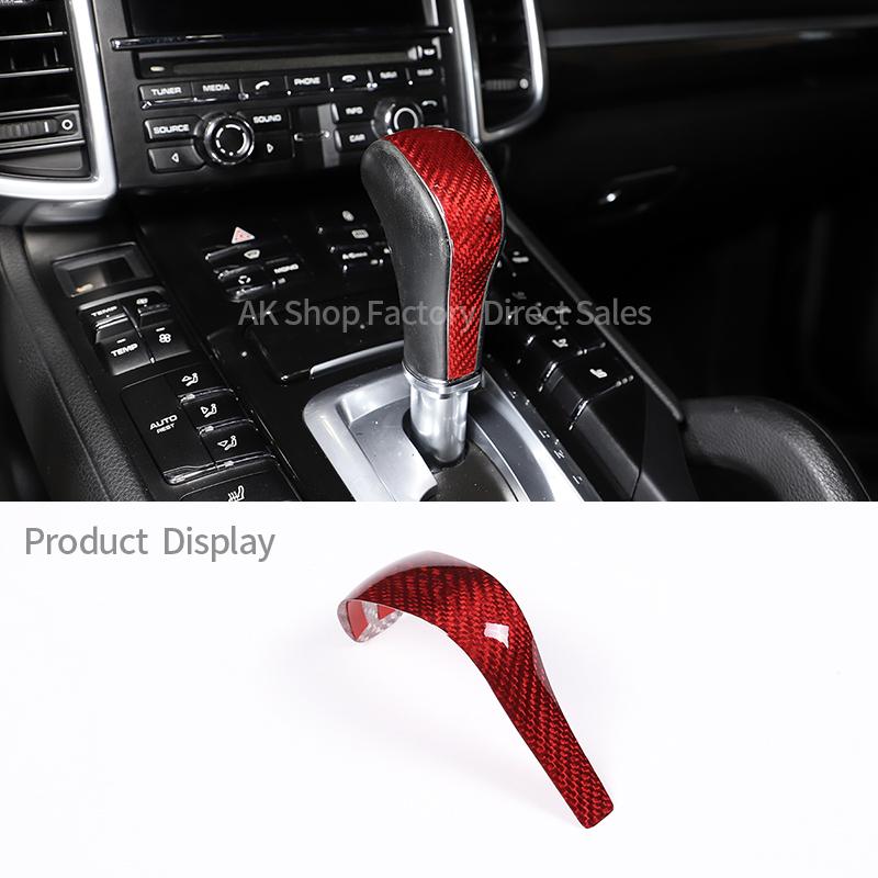 Fit For Porsche Cayenne 2011-2017 Real Carbon Fiber Car Center Console Gear Shift Knob Cover Decoration Car Accessories