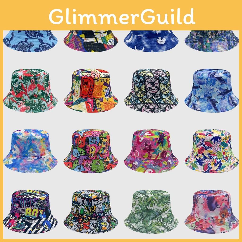 Dye Fisherman Tie Hat Uv Protection Assorted Colors Print Butterfly Cat Cap Leaf