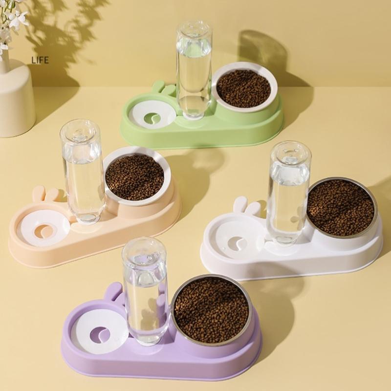 Pet Food Feeders and Waterer Detachable Cats Water Fountain Bowl Food Container Automatic Bowl Supply