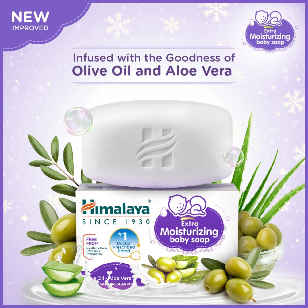 Himalaya Extra Moisturizing Baby Soap 75GM Gentle Winter Skin Care Pack