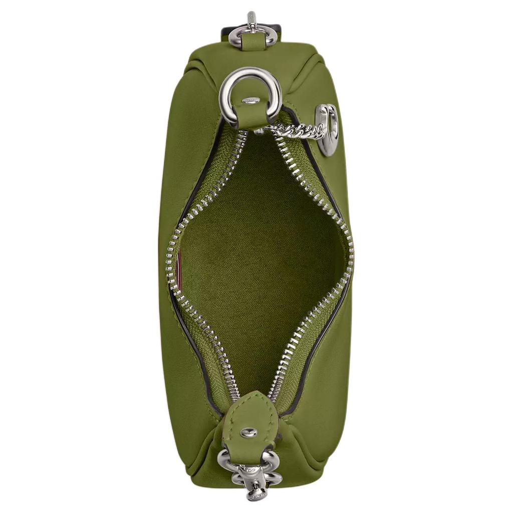 Coach Jonie 15 Removable Shoulder Strap Top Zip Closure Leather Crescent Bag Mini Women Handbags Gray-Green CR508-LHX1J