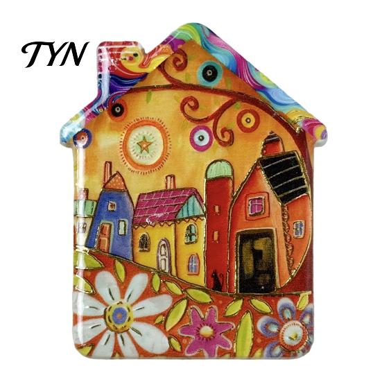 Fairy Tale Town Decor Vintage House Refrigerator Magnet, Colorful Magnets Fridge Magnetic Kitchen Decoration Accessories Whiteboard