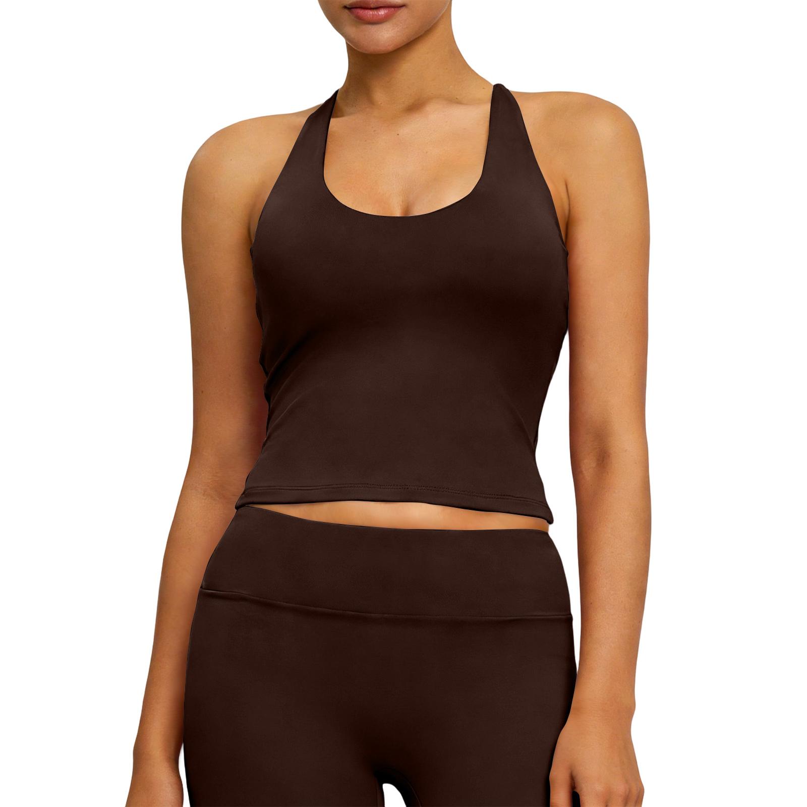 Женский сексуальный облегающий топ-майка для йоги без бретелей M