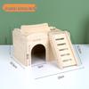 Luxury Solid Wood Hamster Villa with Pet Stairs and Sleeping Nest