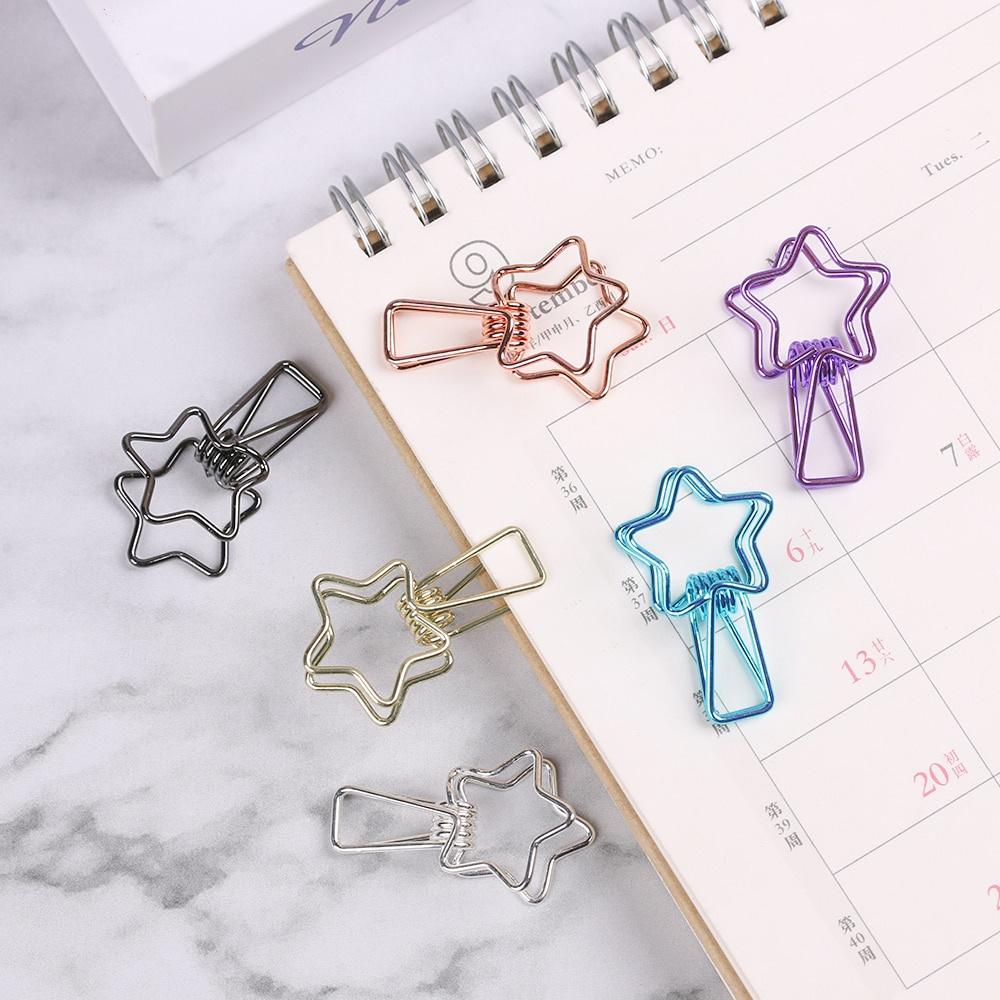 2Sets Hollowed Out Design Metal Binder Clip Long Tail Clips Office Hand Book Folder Paper Organizer Stationery Fish Clip