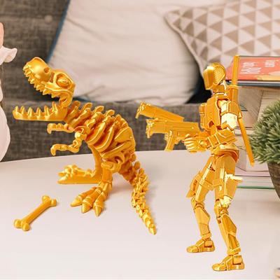 Ruchome figurki akcji T13 Zestaw figurek akcji z wierzchowcem smoka Drukowana 3D figurka robota Zestaw smoka Dekoracja biurka