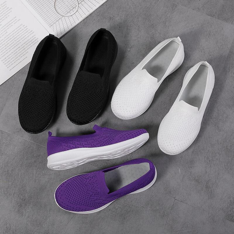 Shallow Mouth Foot Cover Women's Shoes Spring and Autumn Casual Shoes Walking Shoes Knitted Mesh Soft Sole Casual Shoes Single Shoes
