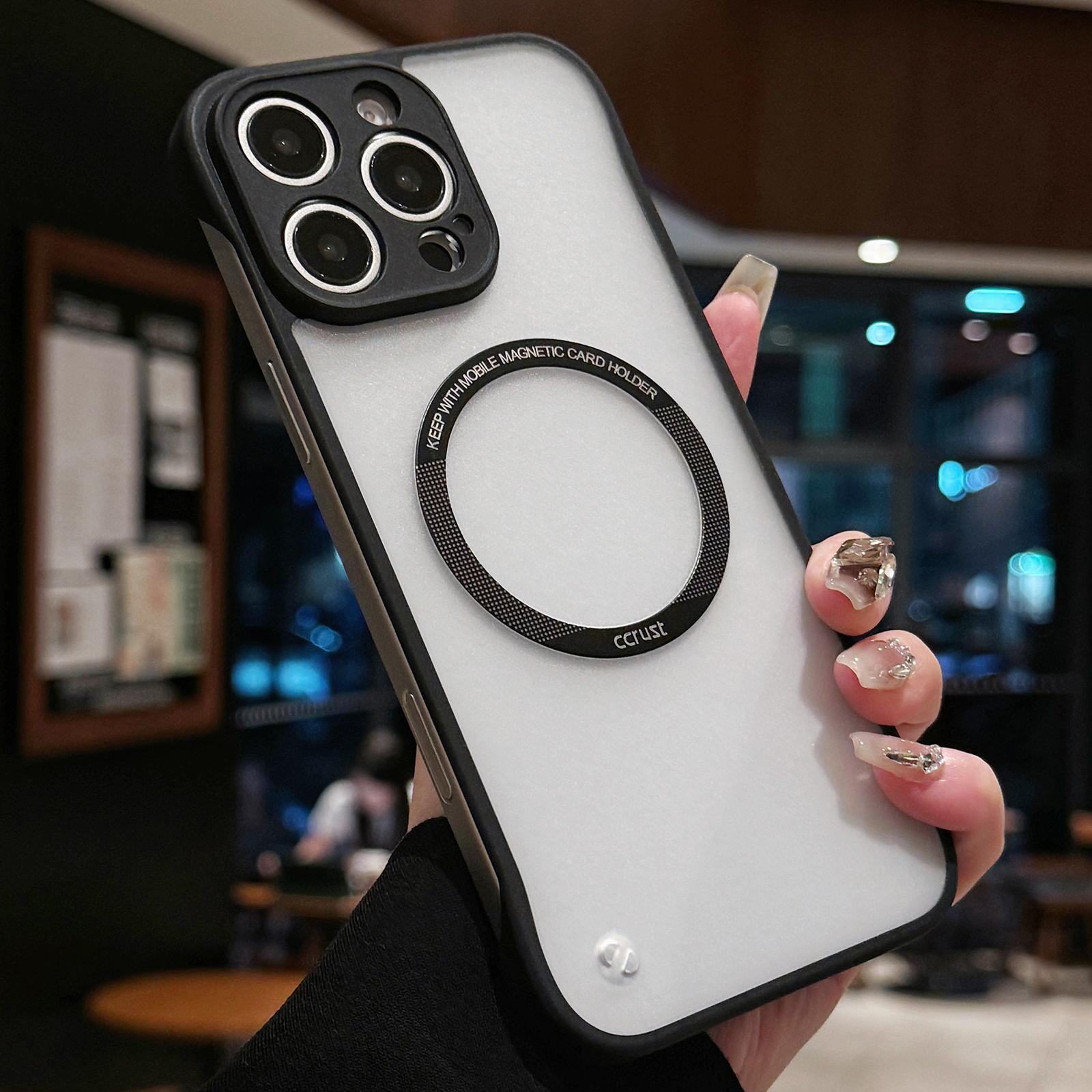 

For iPhone 16 Pro Case Compatible with MagSafe Frameless TPU+PC Matte Phone Protector A