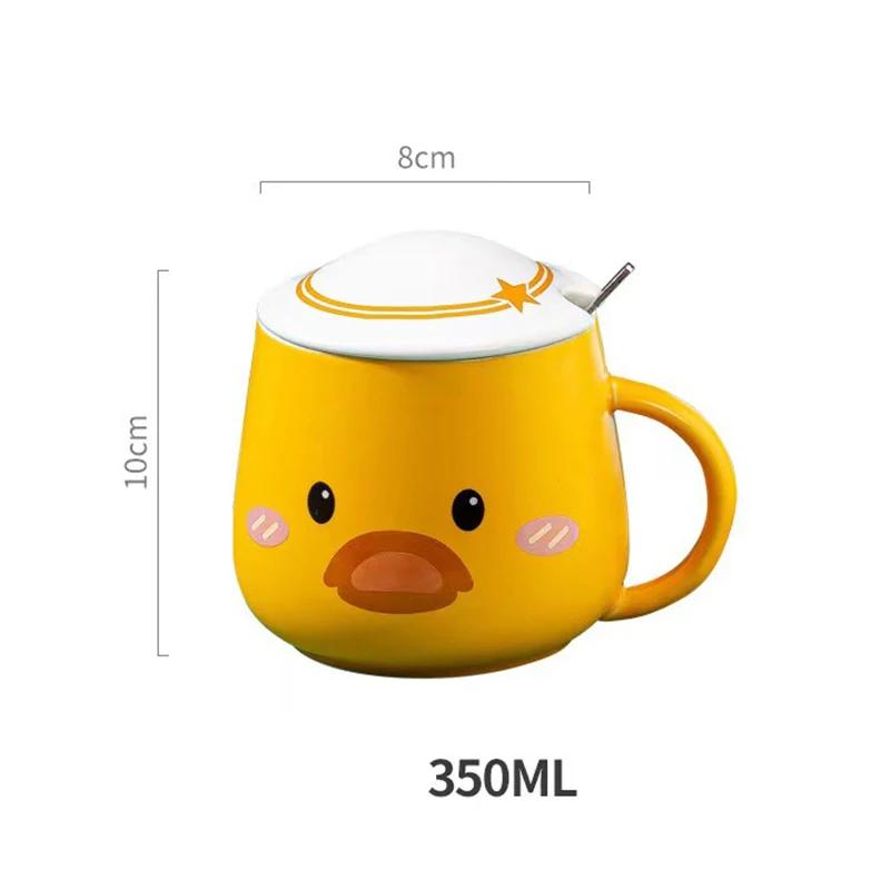 Cartoon Duck Hat Duckling Mug Cute Ceramic Cup With Lid Mug for Coffee Cups Mugs Funny New Year Mugs Drinkware Tea Original Beer