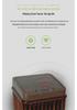 Chinese Retro Solid Wood Smart Trash Can with Lid for Office, Home, Living Room, Bedroom