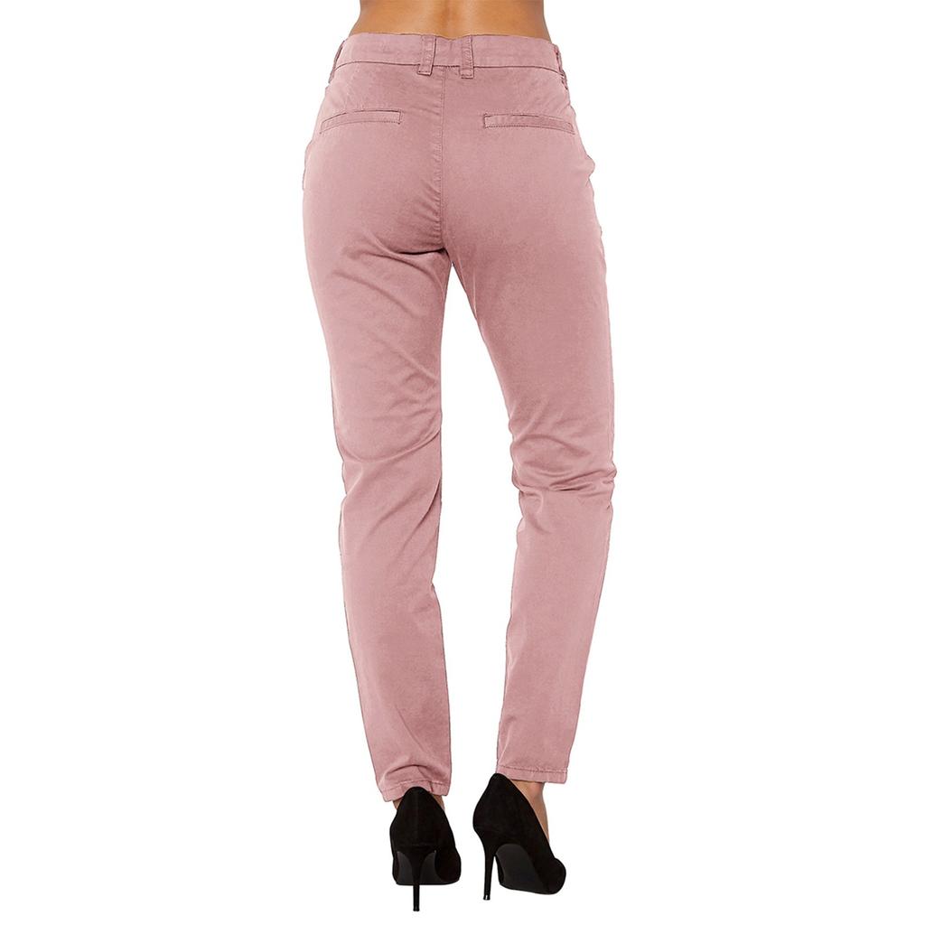 Ensfarget mote for kvinner Uformelt høy midjelomme Rett stramme bukser