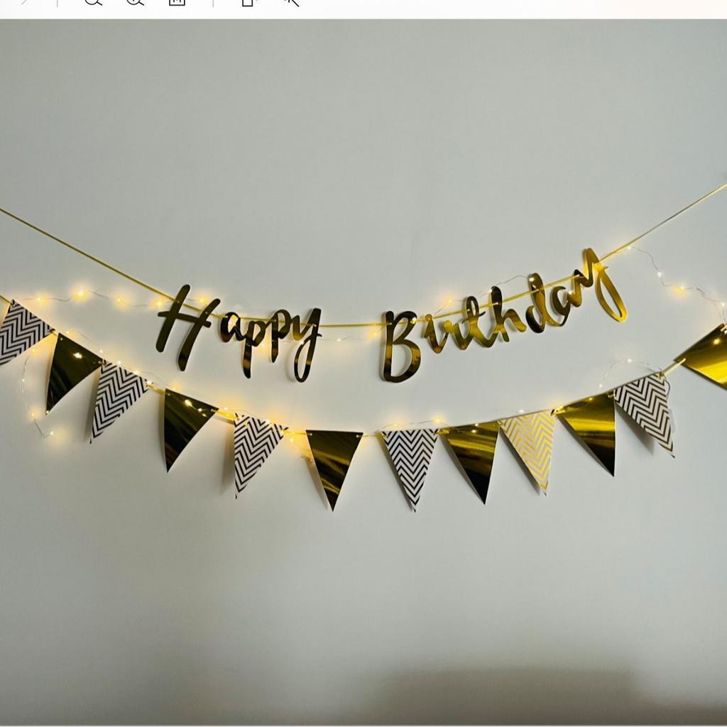 1 Stück Happy Birthday Zugflaggenbanner Lichterkette Baby's erster Geburtstag Party Hintergrund Wand Szene Layout Lichter Zugblumen