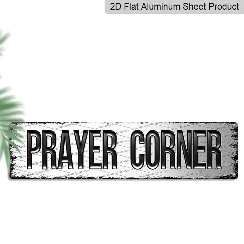 

2D Flat, 1pc, 3.94 X 15.74 Inches Aluminum Decorative Sign - PRAYER CORNER Signs | Wall Hanging, English Language, Metal Material, Multipurpose Use 40cm x 10cm