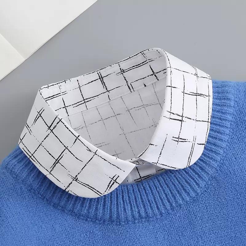 Białe Sztuczne Kołnierzyki Dla Kobiet Krata Klapa Odpinany Kołnierzyk Koszula Koronka Stójka Fałszywy Kołnierzyk Kobieta Zdejmowany Krawat Nep Kraagie